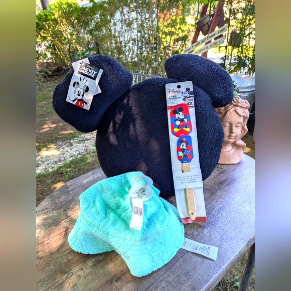 Disney Other - NWT 🌞❤️ DISNEY ❤️🌞 4 PC GIFT 🎁 BUNDLE: 2 Spatulas, Mickey Pillow & Bucket Hat